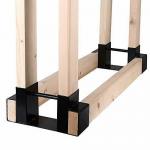 Steel Firewood Log Rack Bracket Kit for Fireplace or Fire Pit Wood Storage Holder for sale