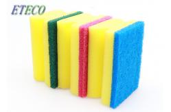 China Heavy Duty Utensil Cleaning Sponge With Polyester Fiber Scouring Pad supplier