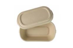 China 800ml Rectangular Disposable Packaging Containers , Bamboo Fibre Paper Pulp Box supplier