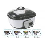 Slow Small Electric Multi Cooker Glass Cover With Stainless Steel Steamer Rack for sale