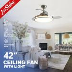 42 Inches Bedroom Ceiling Fan Control Invisible Room Fan Light Low Noise for sale