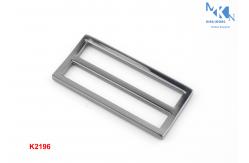 China Curved Double Loop Metal Slide Buckle 50mm Inner Size Polished Rustproof supplier