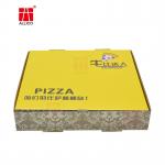 Yellow B Flute Cardboard Box , Bakery Plain Pizza Boxes 12 Inch