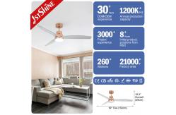 China 1stshine Bedroom LED Ceiling Fan with Light and Remote 15cm Suspender Length OEM supplier