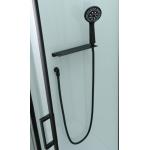 Stylish Sector Shower Room And Black Frame With Tray And Roof