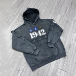 Label Customized Printing Label Oem Hoodie With Contract Stitch Rhinestone Embroidery Logo And Acid Washed Vintage Design for sale