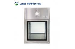 China SS 304 Cleanroom Pass Box Wall Mounted With Tempered Glass Window supplier