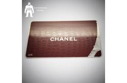 China Credit Logo Printing Metal Mirror Business Card Etch Engrave Crafted Rectangle Shape supplier