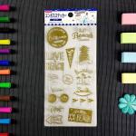 Non Toxic Hot Foil Stamping Stickers Alphanumeric Custom Embossed Stickers