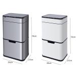40L Stainless Steel Induction Garbage Bin Open Top Four Classification Storage Bucket Kitchen Waste Recycling Lid for sale