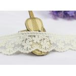 3.5 Width White Cotton Lace Trim By The Yard,  Scalloped Floral Mesh Lace Ribbon for sale
