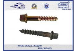 China Railway Track Sleeper Screw Spike with Slotting Head plain black galvanized supplier