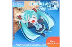 China Transparent Acrylic Keychain With Metal Ring Cute Animation Cartoon Character Printed supplier