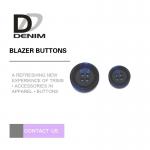 Large Black And Blue Mens Blazer Buttons , Decorative Design 4 Hole Buttons for sale