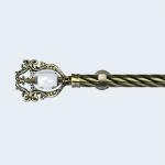 28mm magic mirror-shape crystal luxury curtain rod finials Custom curtain rod set double bracket for sale
