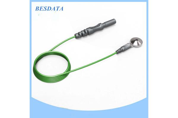 Green EEG electrodes and cables for Clinical Analytical Instruments