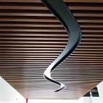 Aluminium Baffle Ceiling U Shape Linear Square Tube Wood Pattern Metal Drop Ceiling Panels for sale
