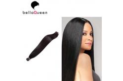 China Natural Black Silky Straight I - Tip Human Hair Extensions , No Tangle No Shedding supplier
