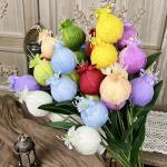 Pomegranate fruit fake flower simulation bouquet handmade flower for wedding use artificial silk flower wedding landscape decoration for sale