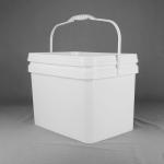 5 Gallon 20 Litre Square Plastic Buckets With Lid Food Industry for sale