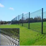 Galvanized Steel 3D Wire Mesh Fence With Square Post RAL 6005 Green for sale