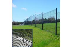 China Galvanized Steel 3D Wire Mesh Fence With Square Post RAL 6005 Green supplier