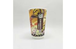 China Disposable Custom Logo Printed PE / PLA Coated Coffee Juice Paper Cup With Lid supplier