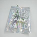 Holographic Laser Aluminium Foil Bag Custom Logo Printing Zipper Top For Eyelash for sale