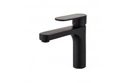 China Brass Single Hole Single Handle Basin Mixer Tap In Matte Black supplier