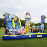 Commercial Sea Theme Playground Inflatable Combo Game bouce slide climbing for sale
