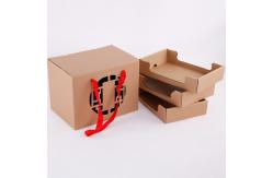 China Recyclable Cardboard Box Trays For Food With Handle supplier