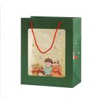 Custom Printed Paper Carrier Bags With Clear Window For Christmas Gift