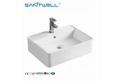 China White Ceramic Vessel Sink AB8337 Bathroom Ceramic Basin Hotel Above Counter Basin supplier