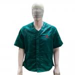Green Cleanroom ESD Antistatic Short Sleeved Coat for sale