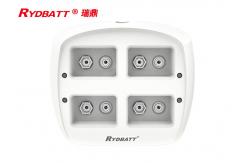 China RYDBATT 4 Slot 6F22 Li Ion Battery Charger / Li Ion LED Smart 9v Lithium Ion Battery Charger supplier