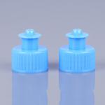 PET Cosmetic Bottle Caps Blue 28mm Push Pull Cap No Leakage for sale