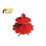 Bumping - Proof Red Cardboard Cake Stand Easily Recycled OEM / ODM Available for sale