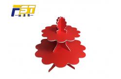 China Bumping - Proof Red Cardboard Cake Stand Easily Recycled OEM / ODM Available supplier