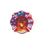 9 Colors Fire Department Iron On Patches , Logo Embroidered Custom Uniform Patches for sale