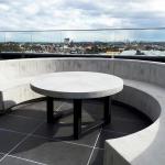 High Quality Sturdy GRC Tables Garden Concrete Furniture Table Sets In Rectangular Round Shapes for sale