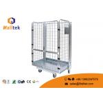 Collapsible Storage Roll Container Trolley Save Space Open Wire Mesh Design for sale