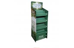 China Green Cardboard Counter Display Stair Step Display With Plastic Piston Rod supplier