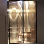 Bronze Copper Wire Mesh Art Laminated Glass shower Screen for sale