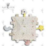 Eco Friendly Brown Sleepy Sheep White Plush Comforter 27 X 27cm