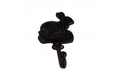 China Antique Cute Rabbit Cast Iron Hat Hooks Cast Iron Crafts supplier
