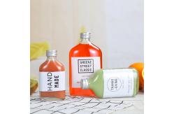 China Sturdy Empty Soda Bottles , Flat Small Juice Bottles With Screw Metal Cap supplier