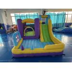 Polyester Oxford Inflatable Purple Yellow Blue Slide With Toss Play