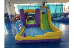 China Polyester Oxford Inflatable Purple Yellow Blue Slide With Toss Play supplier