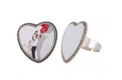 China Heart Silver Sublimation Ring Blanks Custom Finger Ring Jewelry Women Gifts Promotion supplier