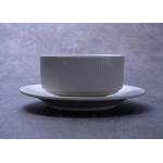 Lead Free 210ml Soup Ceramic Bowl Set With Saucers
